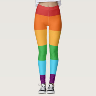 Leggings Mode de blocage des couleurs arc-en-ciel