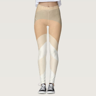 Leggings Mode Rétro Vagues Tons Terreux Neutres