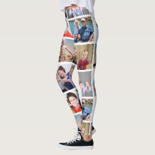 Leggings Modèle de collage photo multiple personnalisé