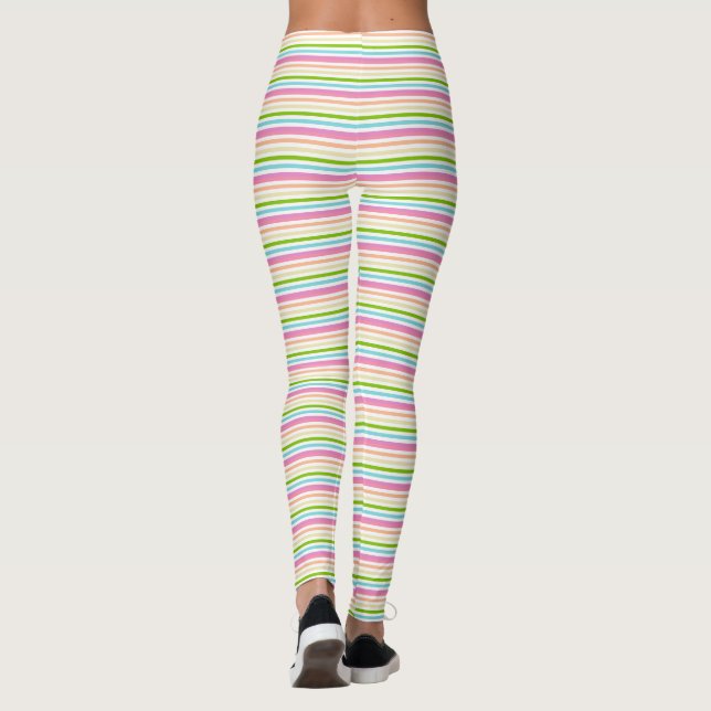 Leggings Modèle élégant tendance rose bleu jaune vert (Dos)