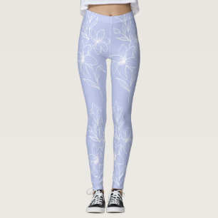 Leggings Modèle floral bleu