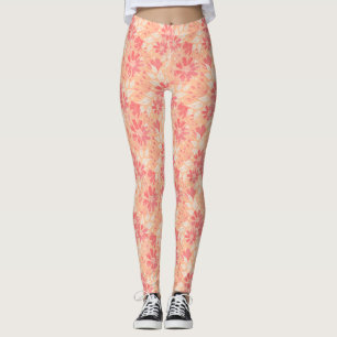 Leggings Modèle floral dans les teintes pêche à la mode