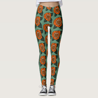 Leggings Modèle Floral orange