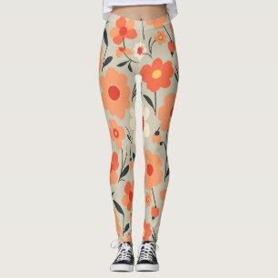 Leggings Modèle Floral Rétro Chaud