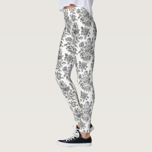 Leggings Modèle Floral Rose vintage