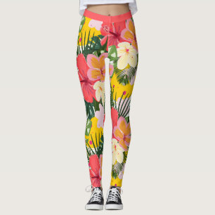 Leggings Modèle floral tropical vibre