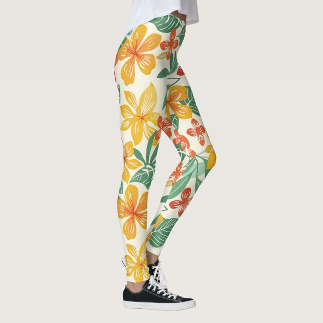 Leggings Modèle floral tropical vibre (Droite)
