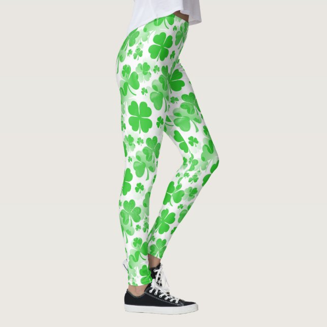 Leggings Modèle sans couture de tatouage de trèfles + vos i (Droite)