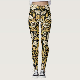 Leggings Modèle William Morris Vintage Gold Black Oak