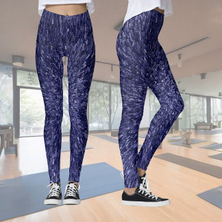 Leggings Modern, chic design in dark blue, glitter effect
