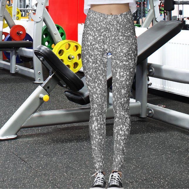 Leggings Modern Cute Grey Glitter Sparkle Pattern Fun Gift  (Créateur téléchargé)