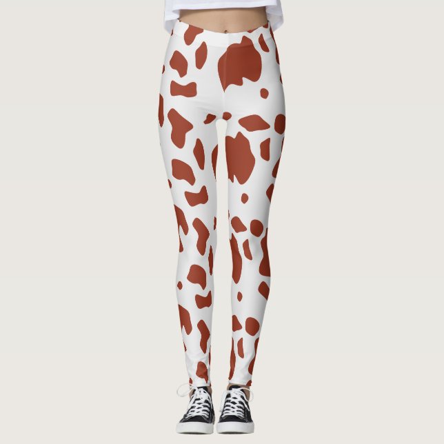Leggings Moderne Chic Ayrshire Poster de animal de vache Mo (Devant)