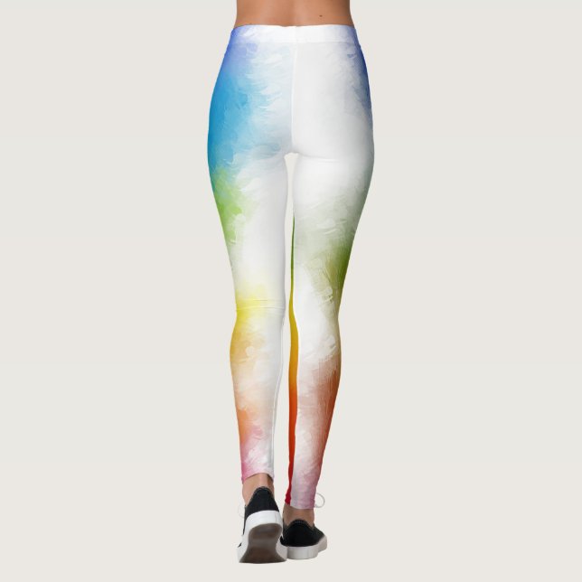 Leggings Moderne Elégant couleur rouge bleu jaune vert (Dos)