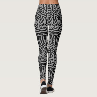 Leggings Moderne Élégant Gris & Noir Classique