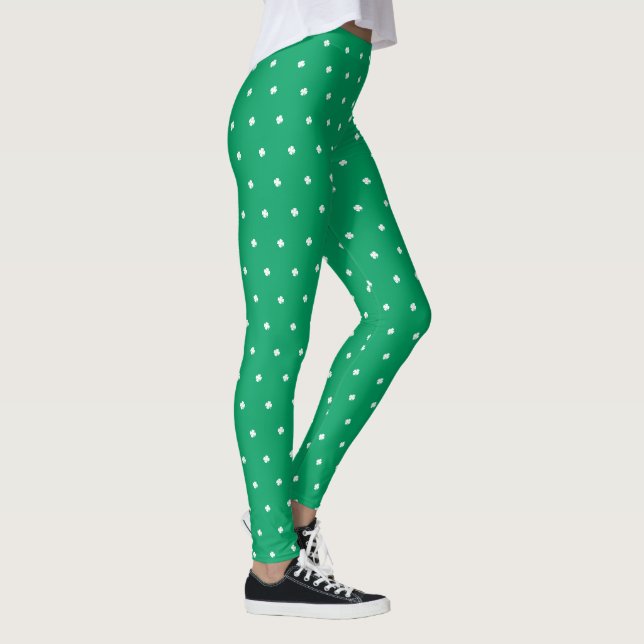 Leggings Moderne Elégant Shamrock irlandais Vert Clover (Droite)