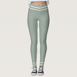 Leggings Moderne Elégant Vert Blanc Pastel Couleurs Modes