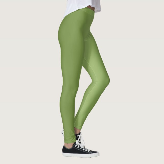Leggings Moderne mignon Solide dégradé vert motif d'onde (Droite)