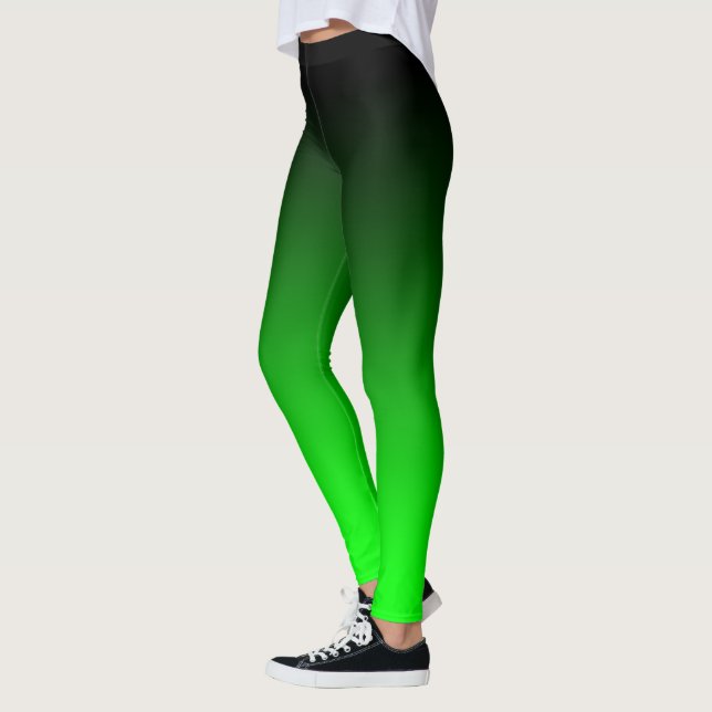 Leggings Moderne minimaliste Lime noire Gradient vert (Gauche)