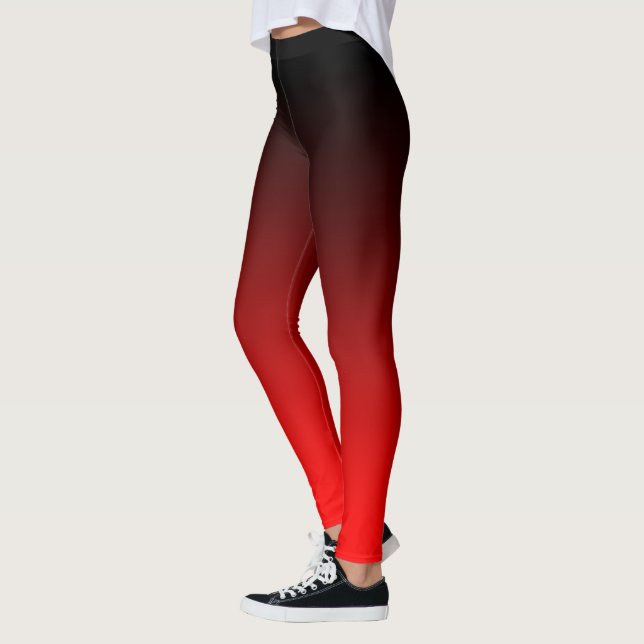 Leggings Moderne minimaliste noir dégradé rouge (Gauche)