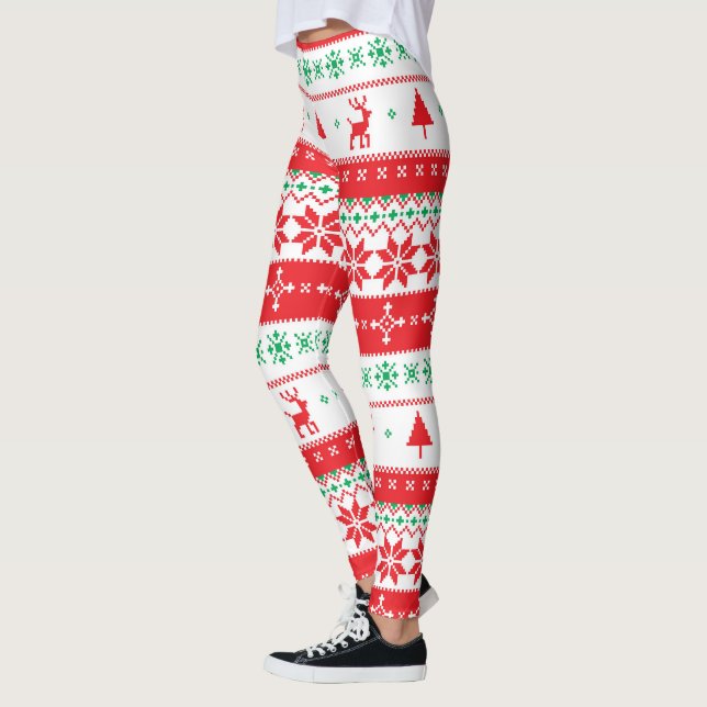 Leggings Moderne Nordic hiver Noël Motif (Gauche)
