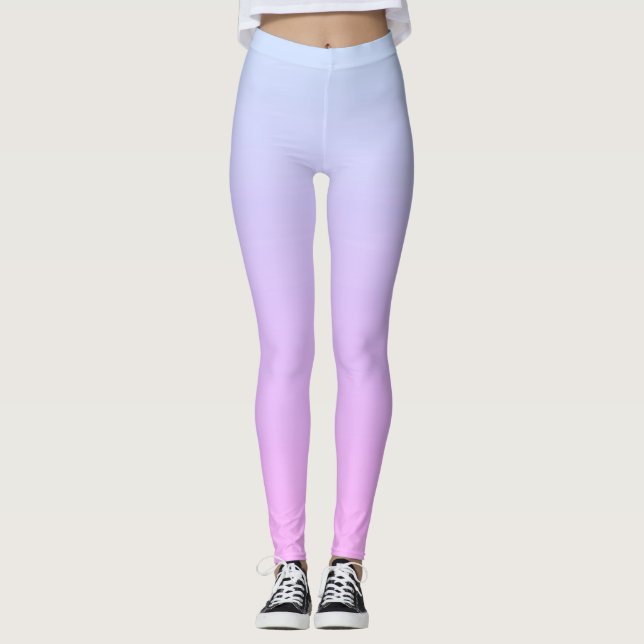 Leggings Moderne Pastel Blue & Pink Ombre (Devant)