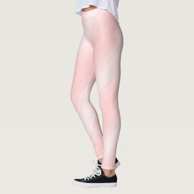 Leggings Moderne Pastel Light Peach Stripes Joli Élégant (Gauche)