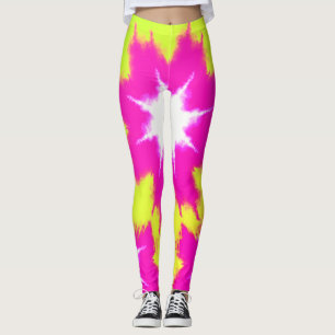 Leggings Moderne Rose éblouissant vert Jaune teinture à tar