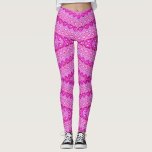 Leggings Moderne Rose Lilac Coeur Abstrait Jolie Ballerina
