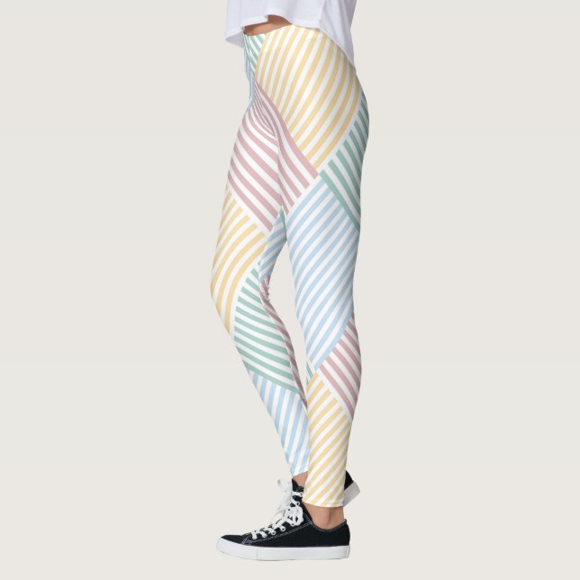 Leggings Moderne tendance Elégant Rose Rose Rose Bleu Vert  (Gauche)