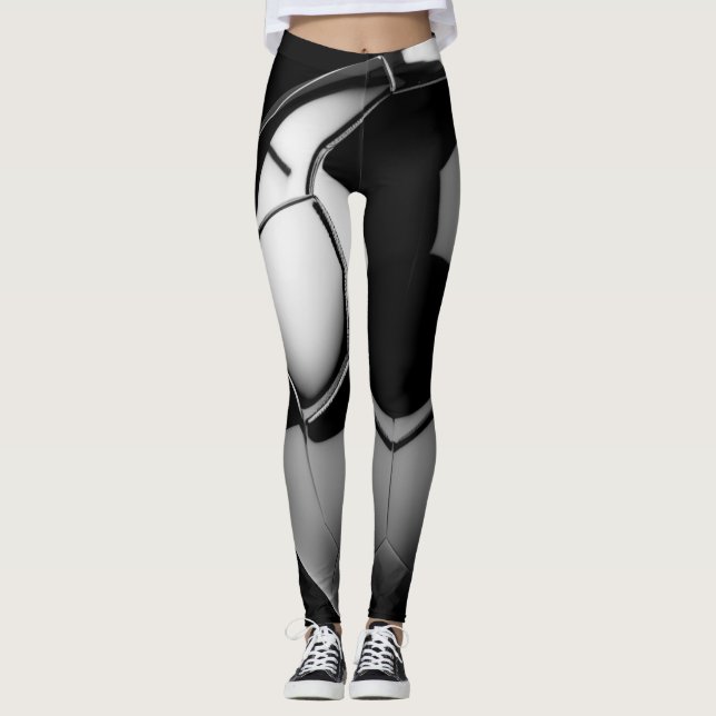 Leggings modernes noirs et blancs (Devant)