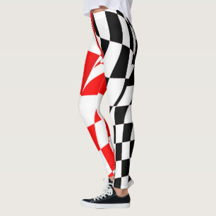 Leggings - Modified Red/Black Chequered Flag