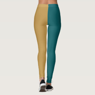Leggings Moitié décorative et moitié unie