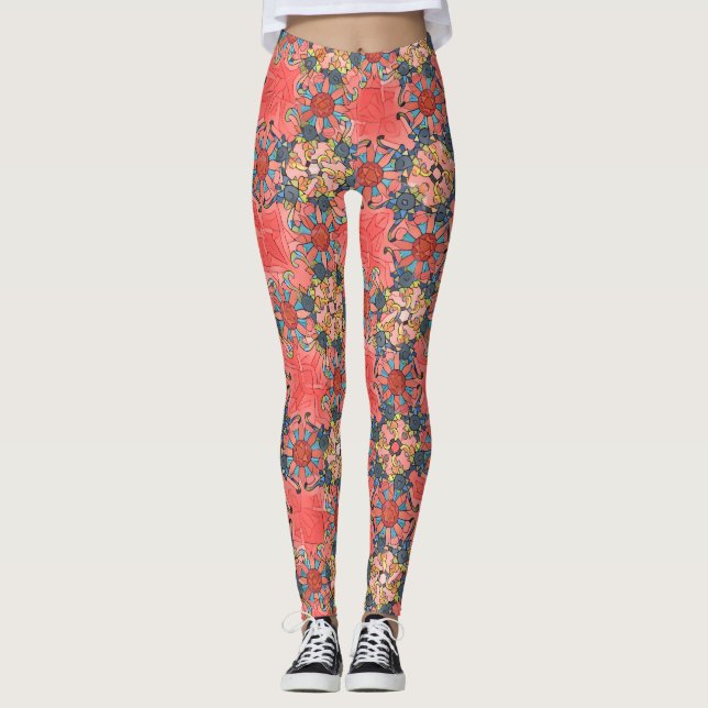 Leggings "Mon coeur en verre souillé," guêtres de style par (Devant)