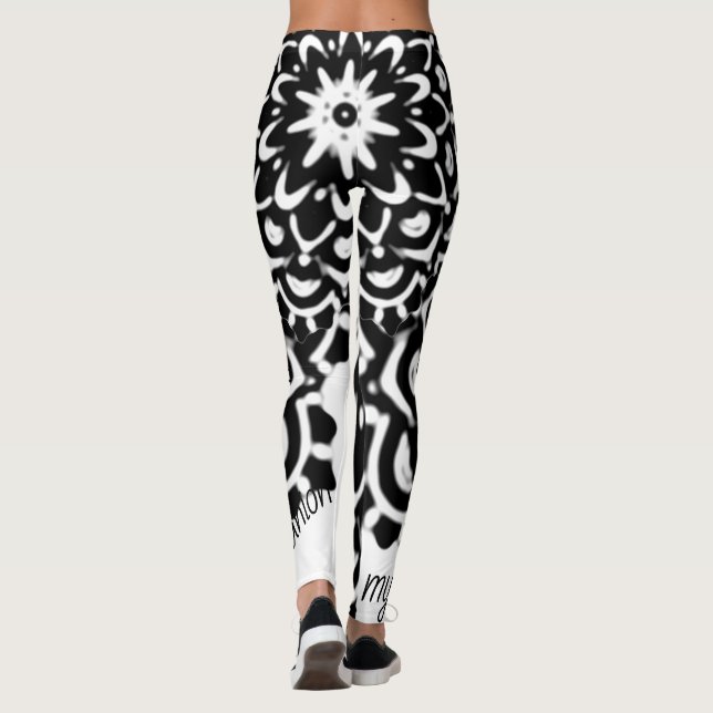 LEGGINGS MON MEILLEUR MANDALA D'ART COMANIEN EN JAMBE FLORA (Dos)