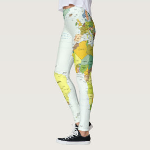 Leggings monde+carte+globe+pays+atlas