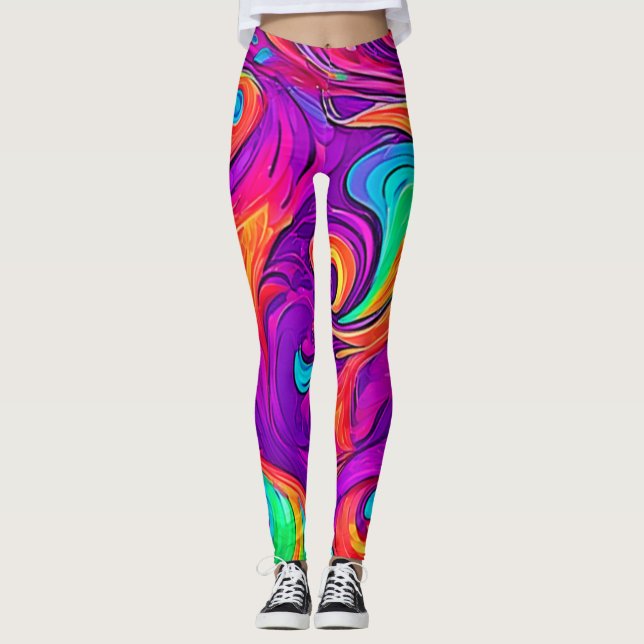 Leggings Monde coloré : Motif fleuri (Devant)
