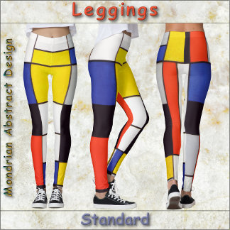 LEGGINGS - Mondrian Abstract of Primary Colours
