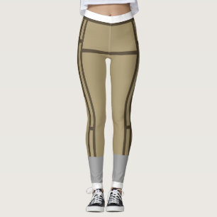 Leggings Mondrian Inspiré Beige Brown 1