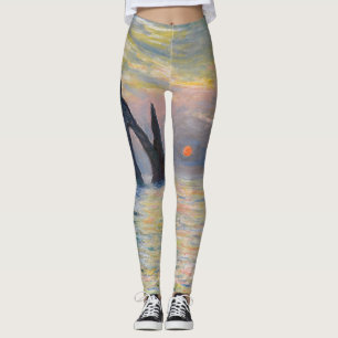 Leggings Monet - Le Manneport, Falaise à Etretat, coucher d