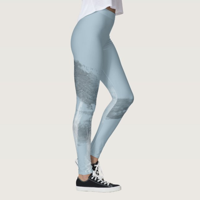 Leggings Monochrome à la mode Graffiti urbain frotté (Droite)