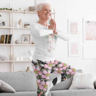 Leggings Monogramme Motif à la mode rose rose noir