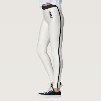 Leggings Monogramme personnalisé avec rayures noires neutre