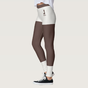 Leggings Monogramme personnalisé de nom mignon neutre Haric