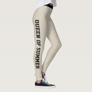 Leggings Monogramme personnalisé Nom Élégant Beige Chaud No