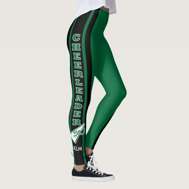 Leggings Monogramme Pom-pom girl vert foncé (Droite)