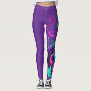 Leggings Monstre de mer majestueux dans les vagues turquois