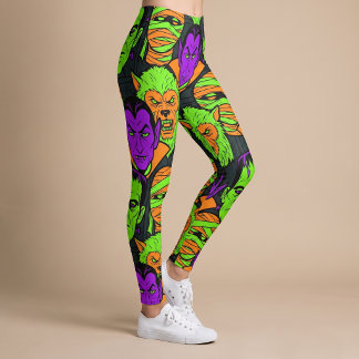 Leggings Monstres d'Halloween Pantalon de Yoga pou