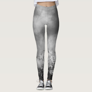 Leggings Montagnes noires et blanches dans les nuages