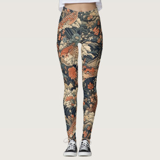 Leggings Montres japonais de tatouage Art de mer
