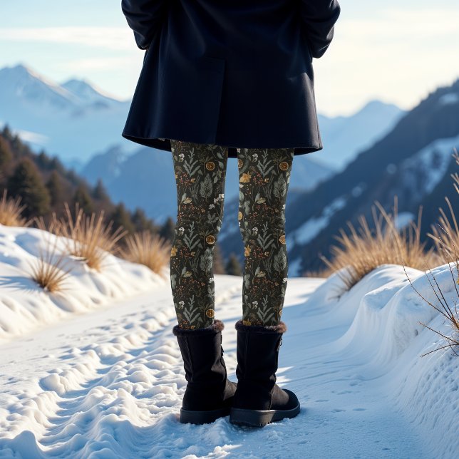 Leggings Moody Winter Botanique Motif Noël (Créateur téléchargé)